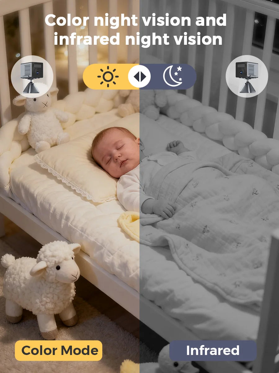 5MP 2.5K Wireless 2.4G/5G Wifi Camera Built-in 2400mAh Rechargeable Battery Indoor Security Camera Video Surveillance O-KAM PRO