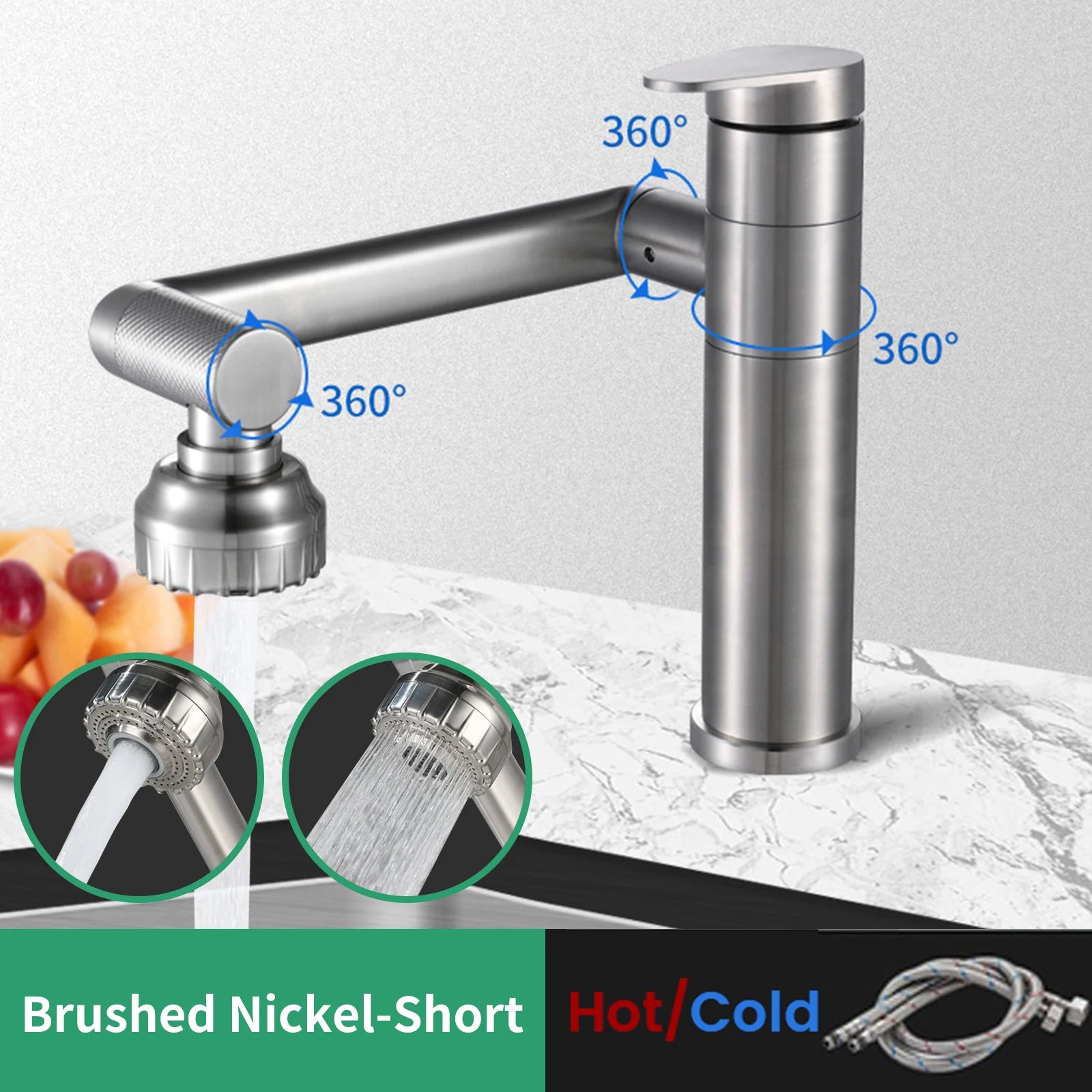 1080 Degree Basin Faucet Kitchen Sink Faucet Bathroom Faucet Mixer Aerator 2 In 1 Black Tap Heated Faucet Gourmet Mixer Tapware