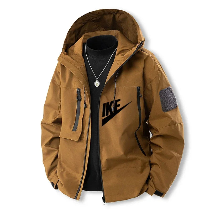 A new style of cross-border men's printed jacket for the 2025 casual autumn and winter, a simple, loose and fashionable sports j